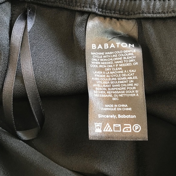 Aritzia Babaton black wide leg pants size 12 elastic waist corporate girlie - Picture 7 of 10